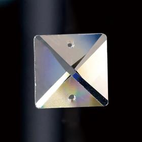 C70043  Crystal Square Without Ring 24mm 2 Holes